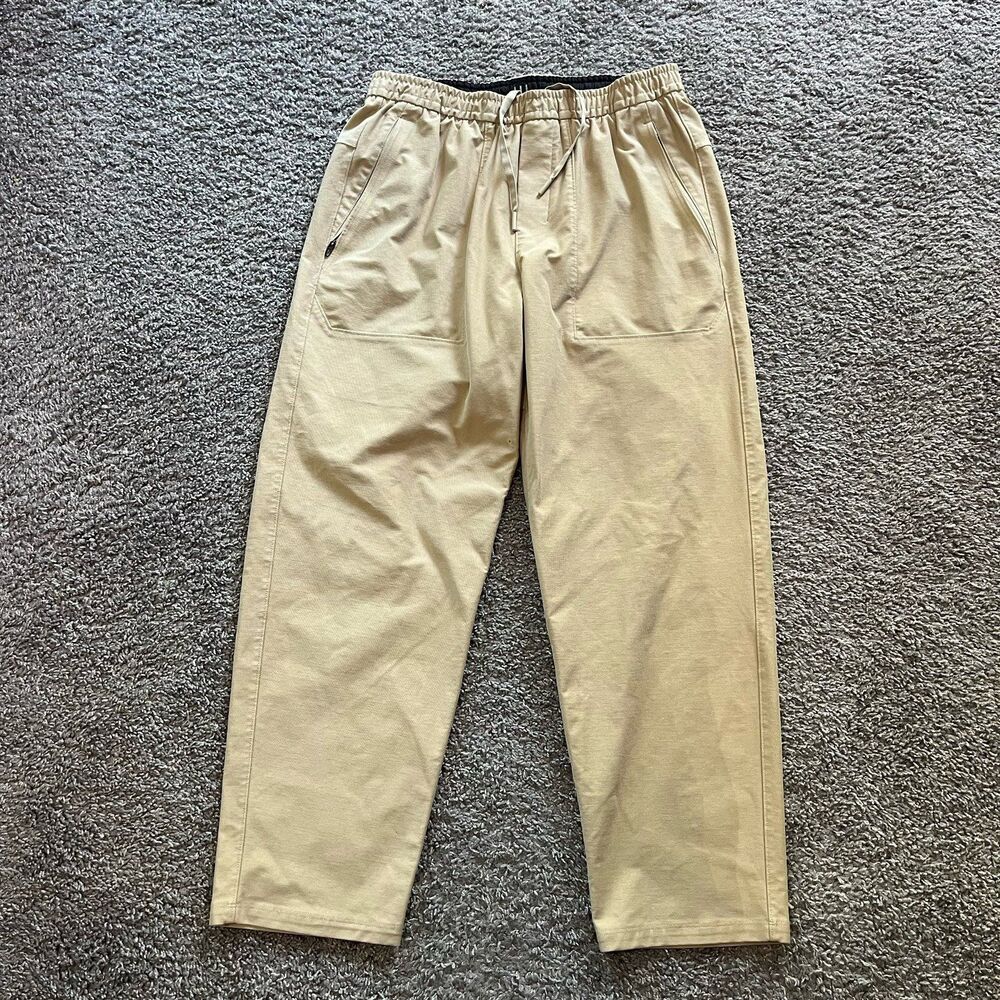 Lululemon Bowline Pants Utilitech Drawstring Sweatpants Tan Khaki Mens Medium